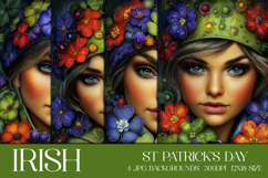 St Patrick's Day Backgrounds, Irish, Card, Garden Flag, s31 Product Image 1