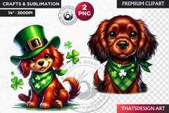 St Patrick puppy Clipart, saint patricks day dog sublimation Product Image 1