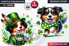 St Patrick puppy Clipart, saint patricks day dog sublimation Product Image 1
