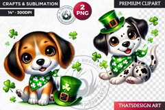 St Patrick puppy Clipart, saint patricks day dog sublimation Product Image 1