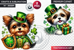 St Patrick puppy Clipart, saint patricks day dog sublimation Product Image 1