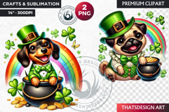 St Patrick puppy Clipart, saint patricks day dog sublimation Product Image 1