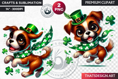 St Patrick puppy Clipart, saint patricks day dog sublimation Product Image 1