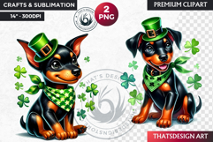 St Patrick puppy Clipart, saint patricks day dog sublimation Product Image 1
