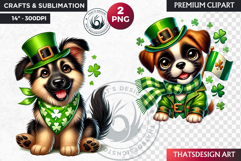 St Patrick puppy Clipart, saint patricks day dog sublimation Product Image 1