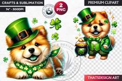 St Patrick puppy Clipart, saint patricks day dog sublimation Product Image 1