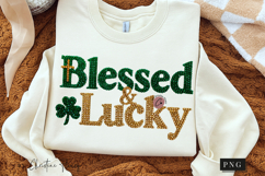 Rhinestone Blessed &amp; Lucky PNG | St Patrick's Day Png Product Image 3