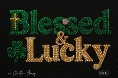 Rhinestone Blessed &amp; Lucky PNG | St Patrick's Day Png Product Image 4