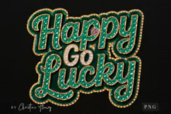 Rhinestone Happy Go Lucky PNG | St Patrick's Day Png Product Image 4
