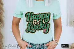 Rhinestone Happy Go Lucky PNG | St Patrick's Day Png Product Image 10