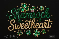 Shamrock Sweetheart Rhinestone PNG | St Patrick's Day Png Product Image 4