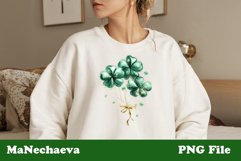 Shamrock Balloon Clipart | St Patrick&#039;s PNG Sublimation Product Image 2