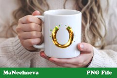 Golden Horseshoe Clipart | St. Patrick&#039;s PNG Sublimation Product Image 3