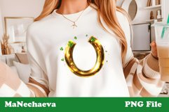 Golden Horseshoe Clipart | St. Patrick&#039;s PNG Sublimation Product Image 2