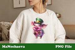 Lucky Pig Clipart | St. Patrick&#039;s Day PNG Sublimation Product Image 2