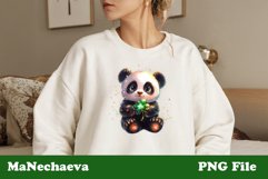St Patrick&#039;s Glitter Panda Sublimation | Irish Clipart PNG Product Image 2