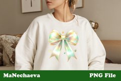 St Patrick&#039;s Glitter Bow Sublimation | Irish Clipart PNG Product Image 2