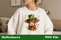 St Patrick&#039;s Glitter Cow Sublimation | Irish Clipart PNG Product Image 2