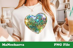 St Patrick&#039;s Glitter Heart Sublimation | Irish Clipart PNG Product Image 1