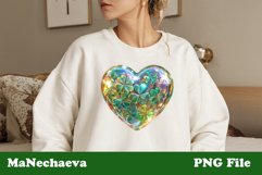 St Patrick&#039;s Glitter Heart Sublimation | Irish Clipart PNG Product Image 2