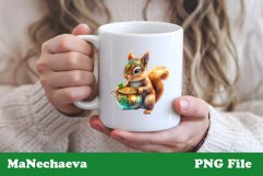 St Patrick&#039;s Glitter Squirrel Sublimation | Irish Clipart Product Image 3