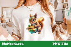 St Patrick&#039;s Glitter Squirrel Sublimation | Irish Clipart Product Image 1