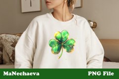 St Patrick&#039;s Glitter Shamrock Sublimation | Irish Clipart Product Image 2