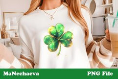 St Patrick&#039;s Glitter Shamrock Sublimation | Irish Clipart Product Image 1