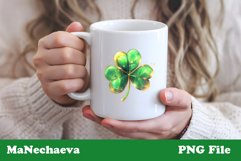 St Patrick&#039;s Glitter Shamrock Sublimation | Irish Clipart Product Image 3