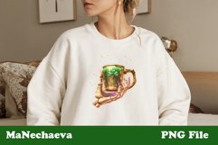 St Patrick&#039;s Glitter Mug | Irish Skeleton Clipart PNG Product Image 2