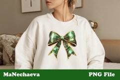 St Patrick&#039;s Glitter Bow | Irish Ribbon Clipart PNG Product Image 2