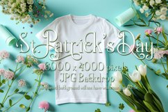 T-shirt Mockup, St Patrick&#039;s Day White T-Shirt Mockup, d12 Product Image 1