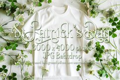 T-shirt Mockup, St Patrick&#039;s Day White T-Shirt Mockup, d30 Product Image 1