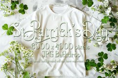 T-shirt Mockup, St Patrick&#039;s Day White T-Shirt Mockup, d35 Product Image 1