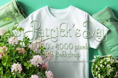 T-shirt Mockup, St Patrick&#039;s Day White T-Shirt Mockup, d36 Product Image 1