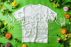 T-shirt Mockup, St Patrick&#039;s Day White T-Shirt Mockup, d37 Product Image 1