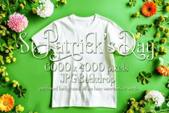 T-shirt Mockup, St Patrick&#039;s Day White T-Shirt Mockup, d41 Product Image 1