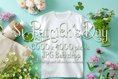 T-shirt Mockup, St Patrick&#039;s Day White T-Shirt Mockup, d5 Product Image 1