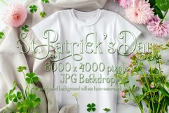 T-shirt Mockup, St Patrick&#039;s Day White T-Shirt Mockup, d7 Product Image 1