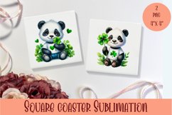 Watercolor Sv Patricks Day Animals Coasters Sublimation png Product Image 1