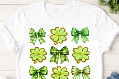 Coquette St Patrick’s Day Shamrock Bow PNG for Sublimation Product Image 2
