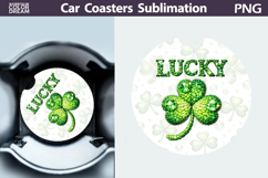 Lucky Shamrock Car Coaster PNG | Green Gem Clover Product Image 1
