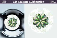Disco Shamrock Car Coaster PNG | St. Patrick's Round Coaster Product Image 1