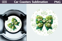 Floral Shamrock Car Coaster PNG | Irish Decor Product Image 1