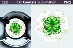 Disco Shamrock Car Coaster PNG | St. Patrick's Round Coaster Product Image 1