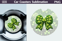 Floral Shamrock Car Coaster PNG | Irish Decor Product Image 1