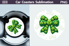 Floral Shamrock Car Coaster PNG | Irish Decor Product Image 1