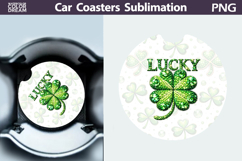 Lucky Shamrock Car Coaster PNG | Green Gem Clover Product Image 1