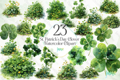 St. Patrick’s Day Clover Watercolor Product Image 1