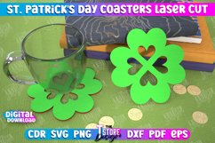 St. Patrick&#039;s Day Coaster Laser Cut, Lucky Charm Cup Coaster Product Image 1